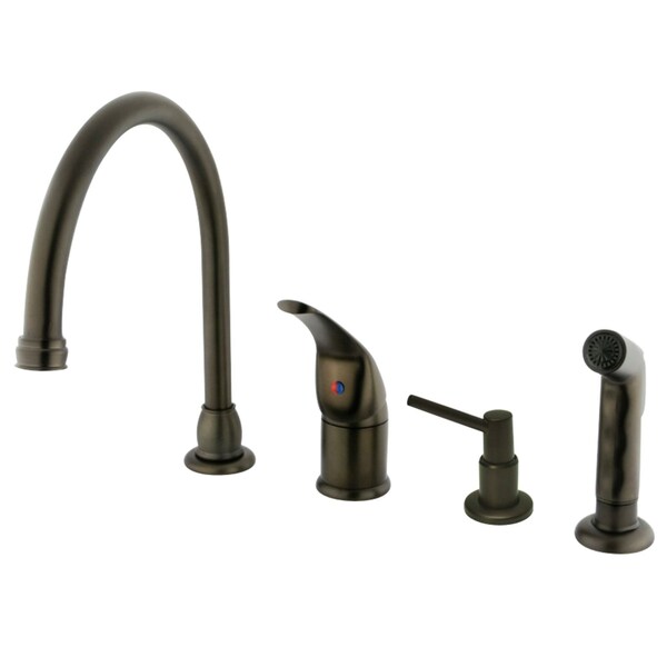 Kingston Brass KB825K5 Single-Handle Widespread Kitchen Faucet, Oil Rubbed Bronze KB825K5 - main